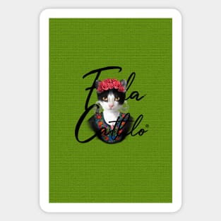 Lemon TXB back Cat Frida Cathlo version of - Frida Kahlo Sticker